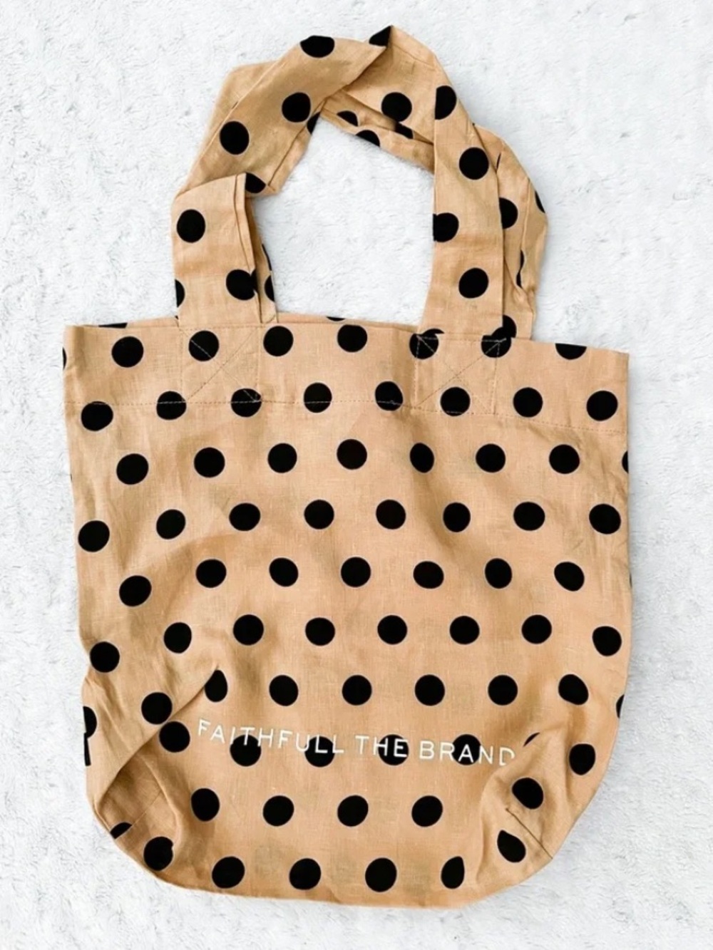 FAITHFUL THE BRAND II Mediterraneo Polka Dot Linen Balinese Indonesian Tote Bag